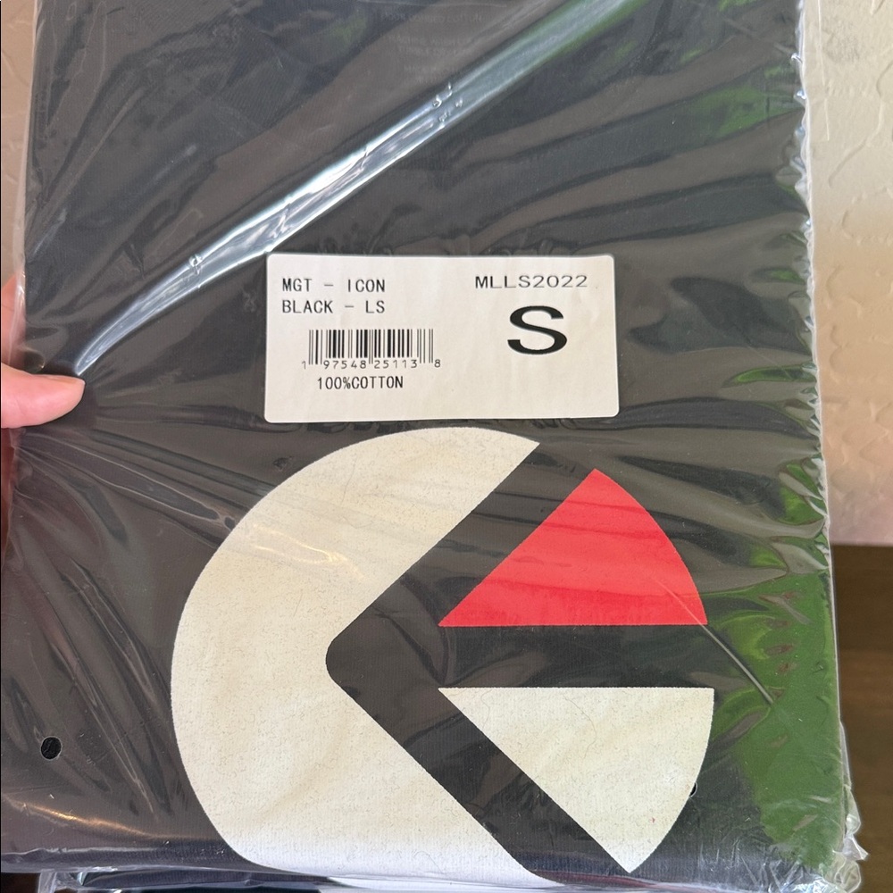 Ethika Black Long Sleeve Tee with Red and White Design